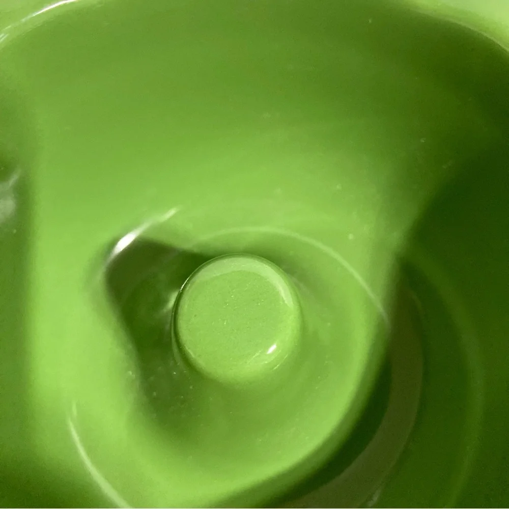TEMP-TATIONS Ovenware Baking Mini by Green  White Polka Dots 2.5 x 5.5 in